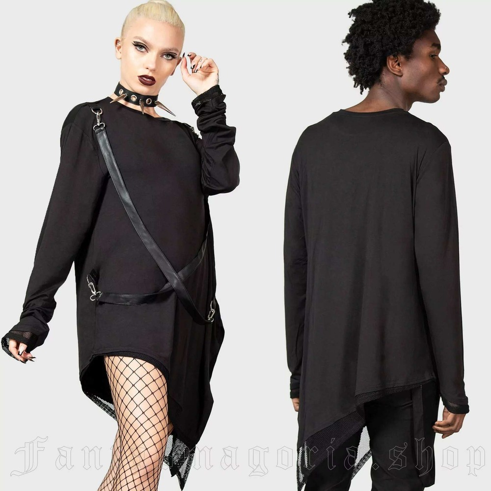 Killstar‎ unisex black zombie clown top asymmetrical - Picture 3 of 3
